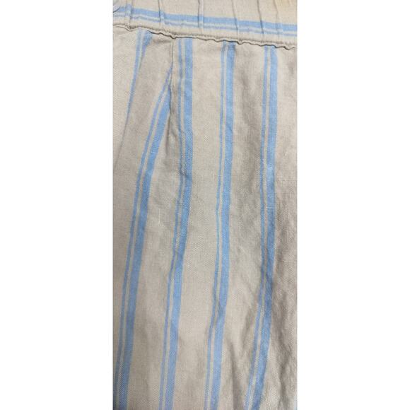4080)J Jill Love Linen Flax-Blue Creased -front Wide Legs Pants Size MP - Picture 7 of 9